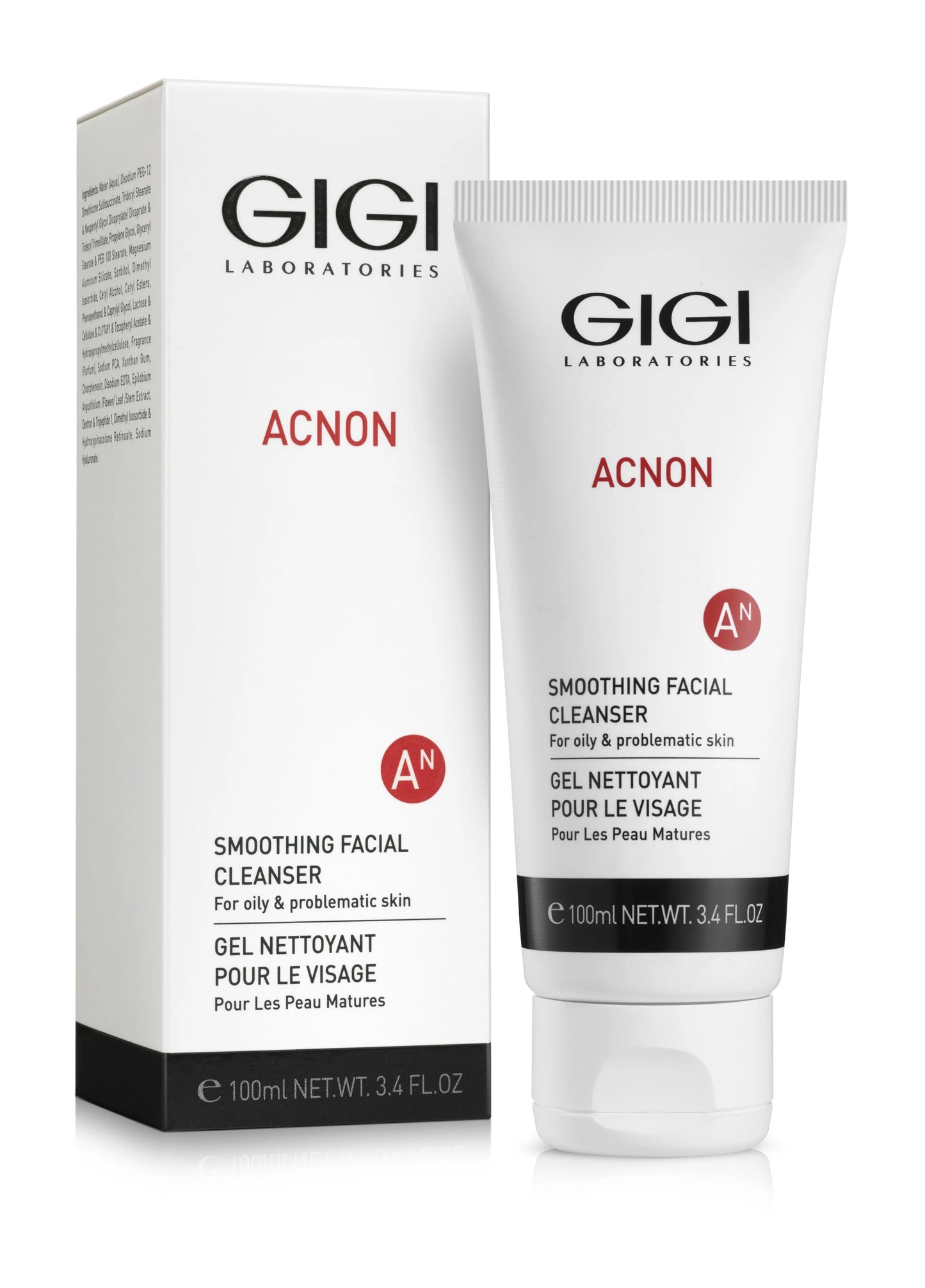 Acnon Smoothing Facial Cleanser by GIGI in packaging