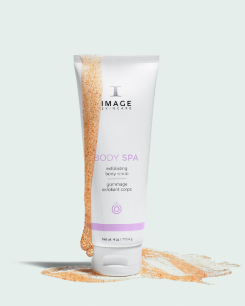 IMAGE BODY SPA exfoliating body scrub with scrub over the bottle