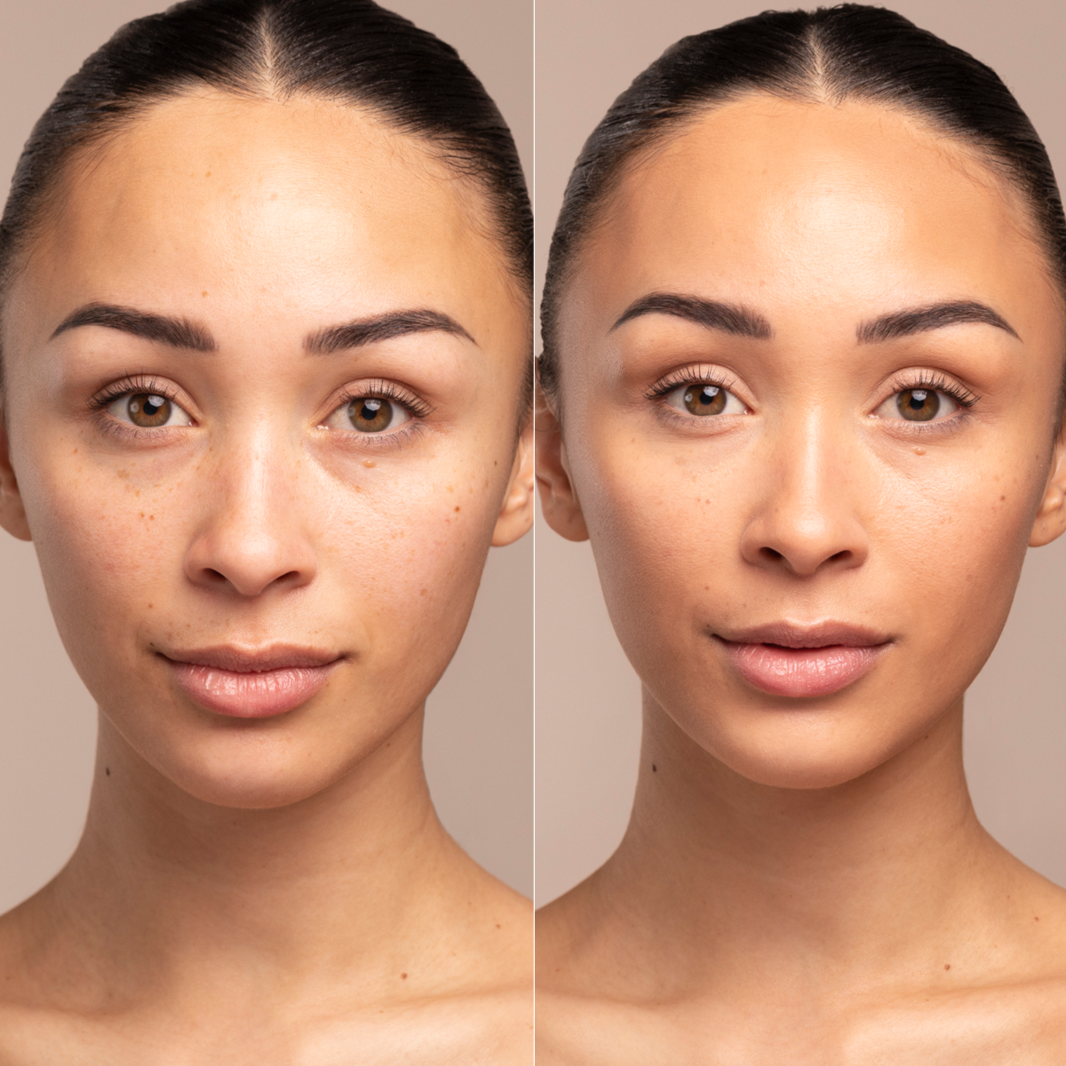 Comparison of IMAGE Skincare PREVENTION+ sun serum SPF 30 with and without