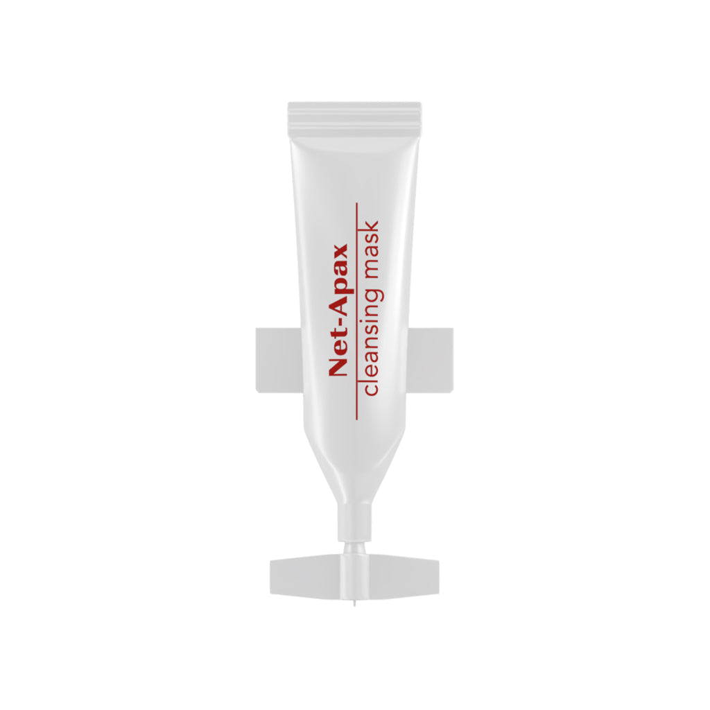 MEDER Net-Apax prebiotic cleansing mask packaging, front view