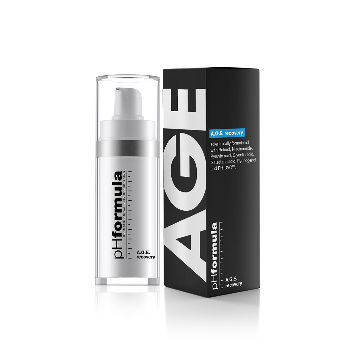 Image of phFormula AGE recovery with a box, a synergistic skin rejuvenation cream.