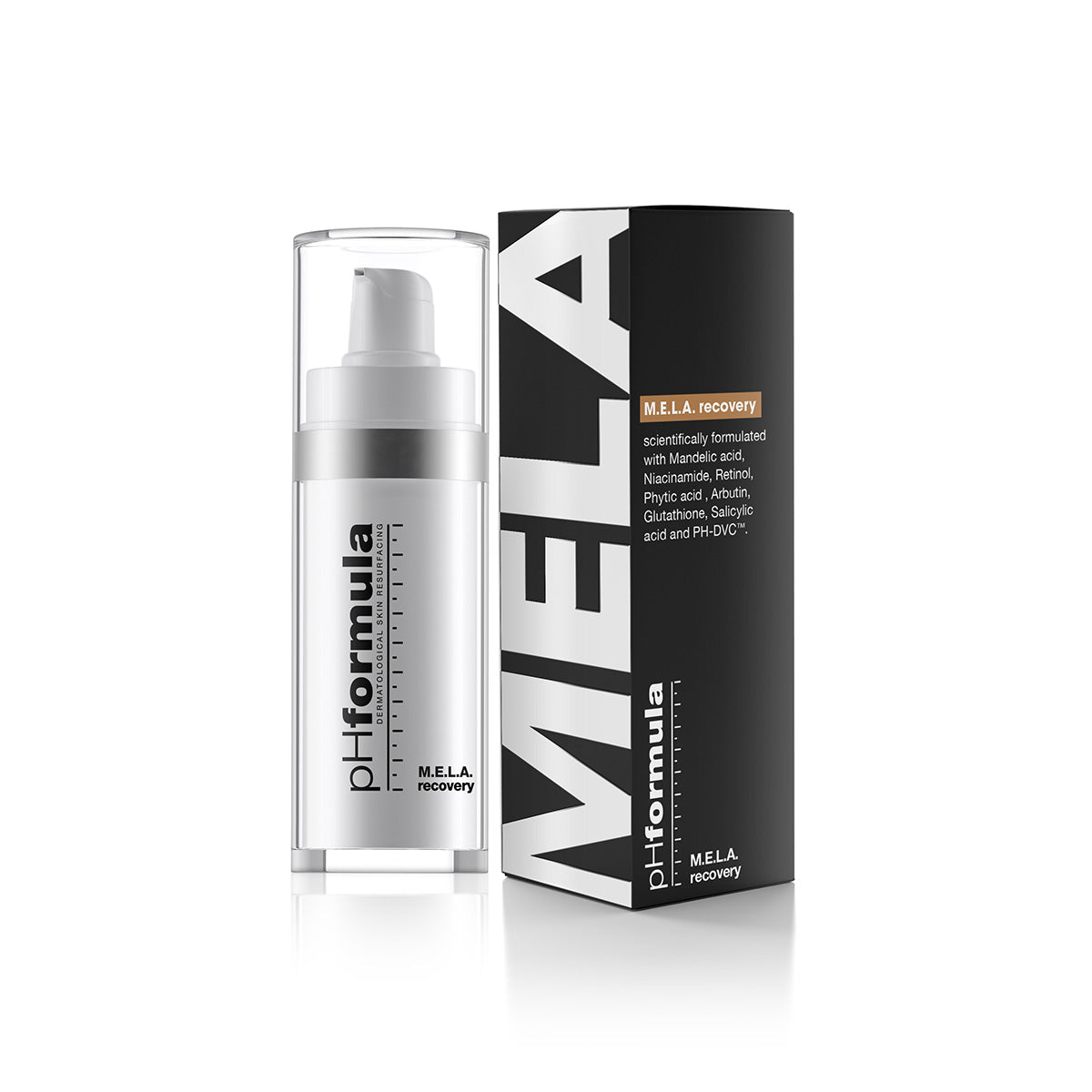 Image of phFormula MELA recovery with a box, an effective hyperpigmentation treatment.