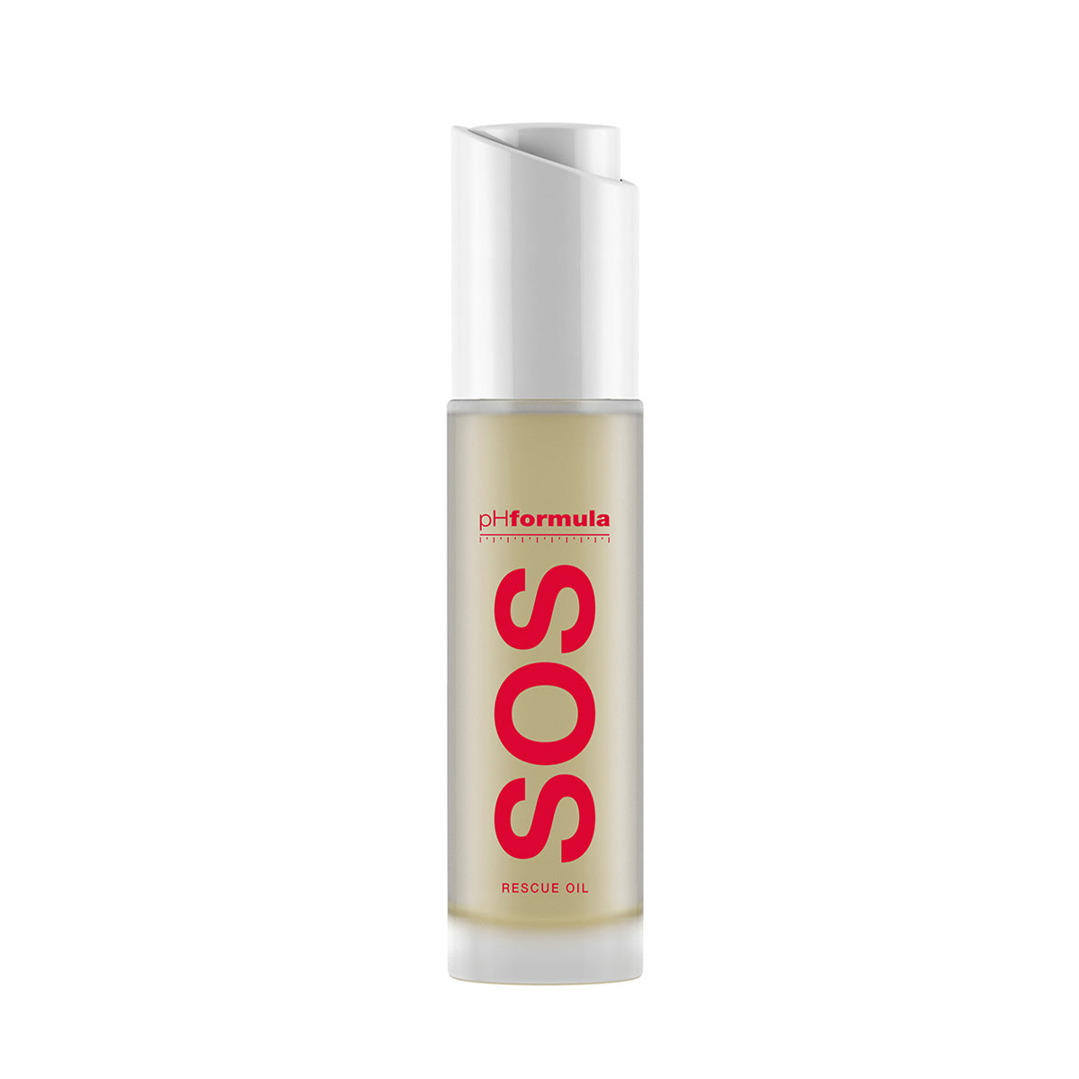 Close-up of phFormula SOS Rescue Oil bottle