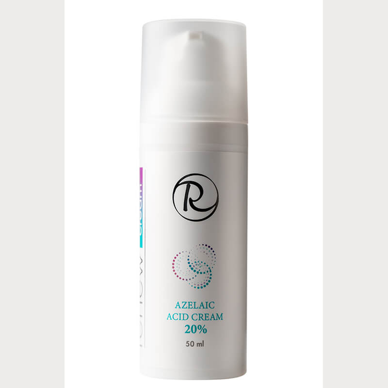 Close-up of Renew Azelaic Acid Cream 20% tube - treat pigmentation naturally