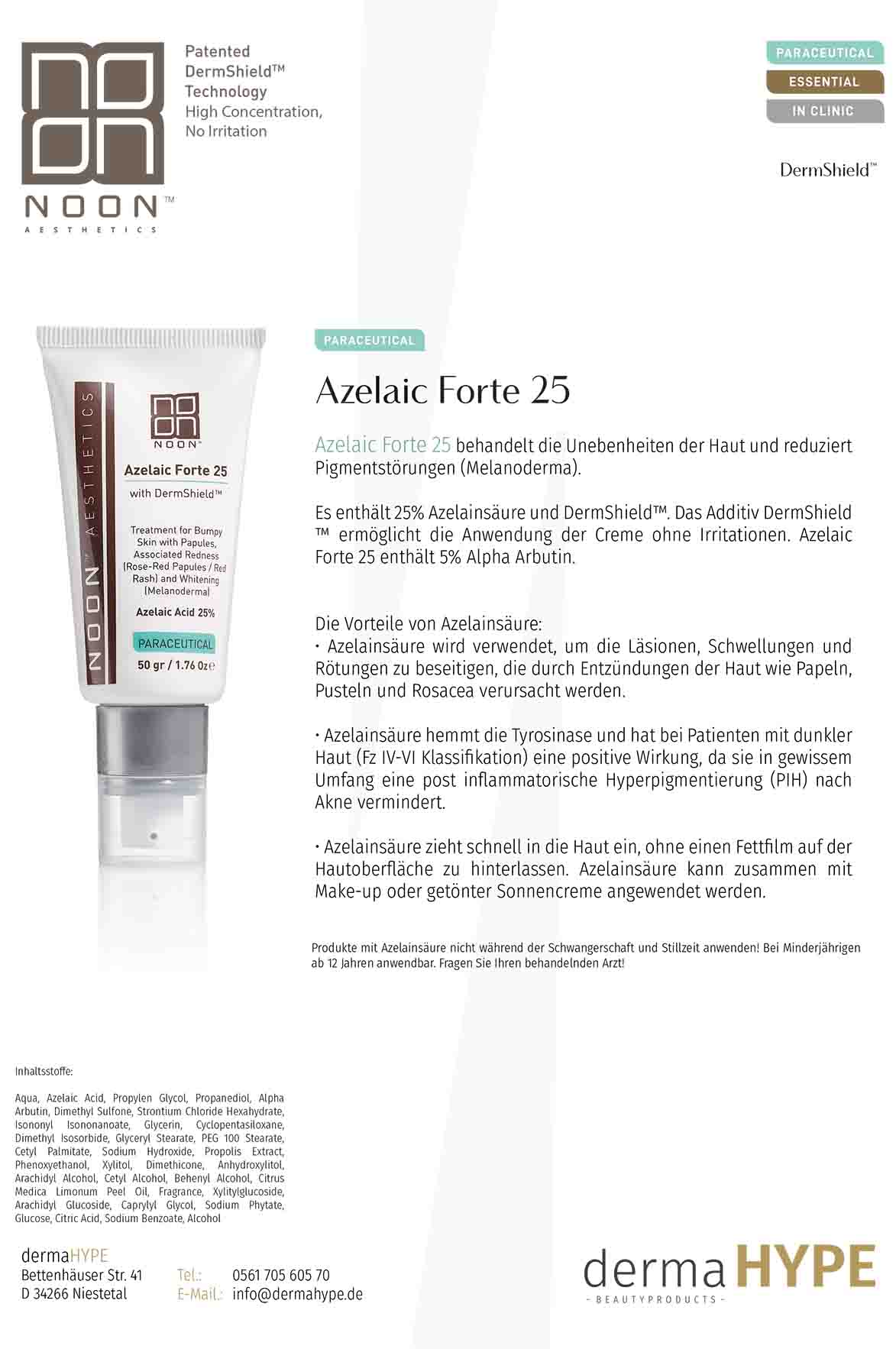 Azelaic Forte 25 Leaflet | Yuliskin.de