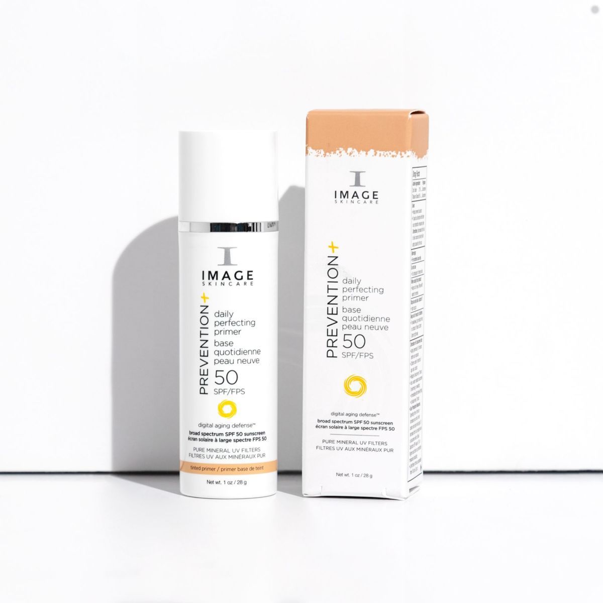 IMAGE PREVENTION+ daily perfecting primer SPF50 and a package