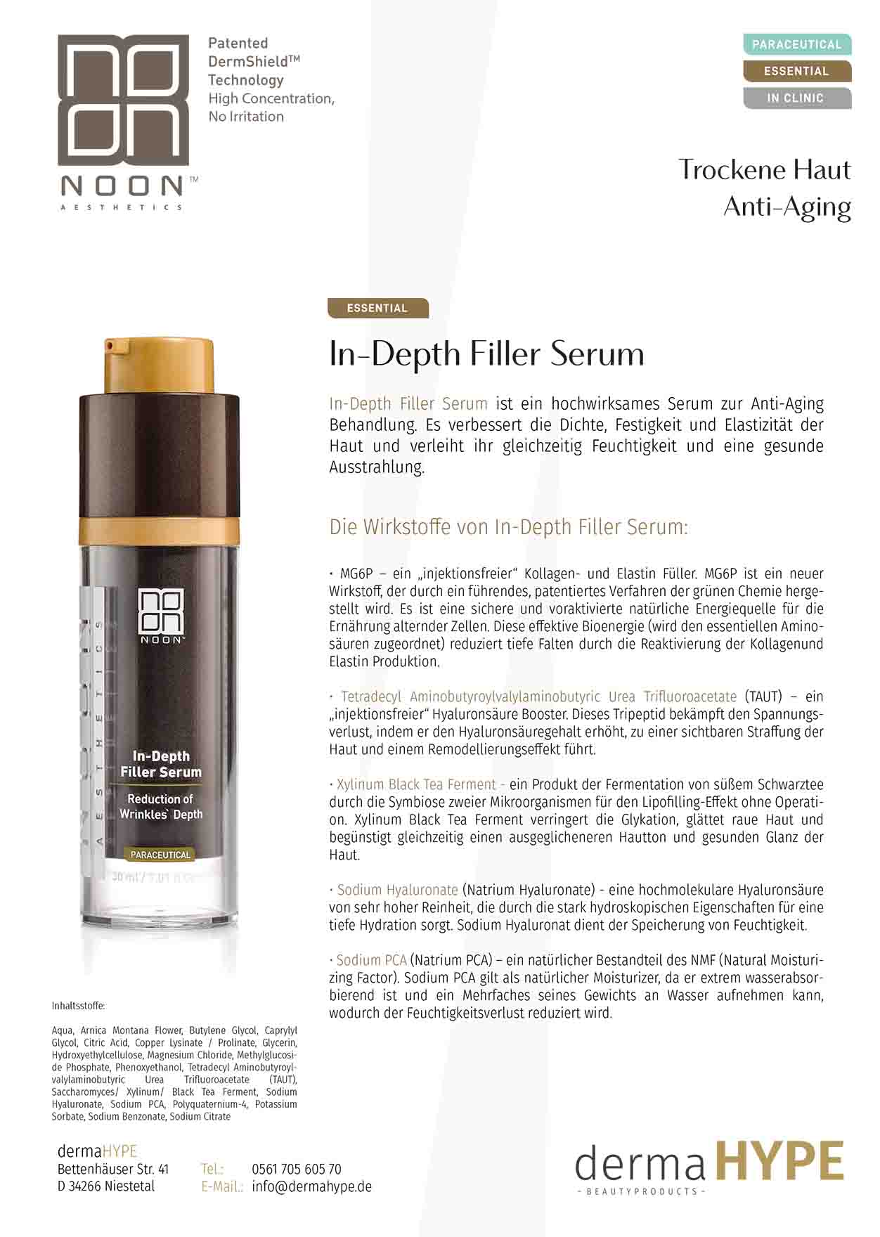 NOON In-Depth Filler Serum Leaflet | Yuliskin Kosmetik Studio