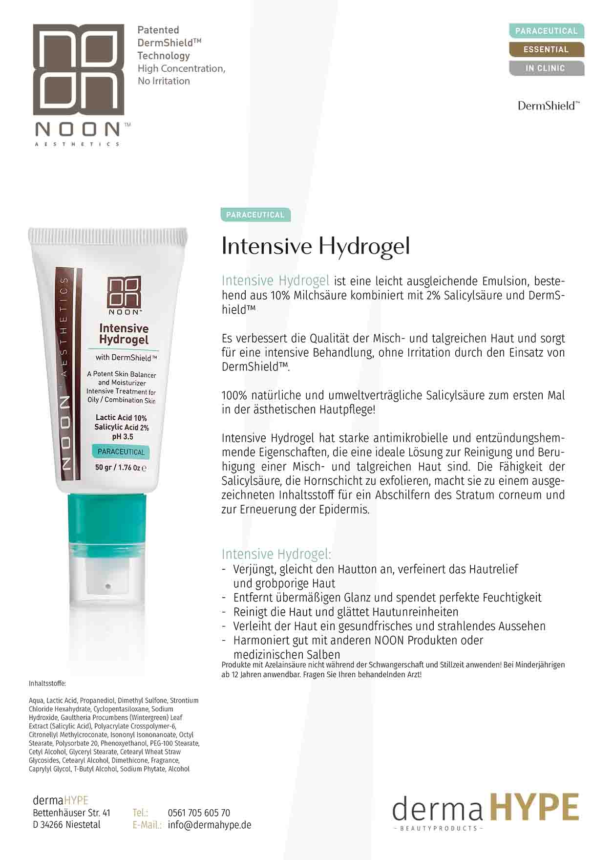 Intensive Hydrogel leaflet | Yuliskin Kosmetik Studio
