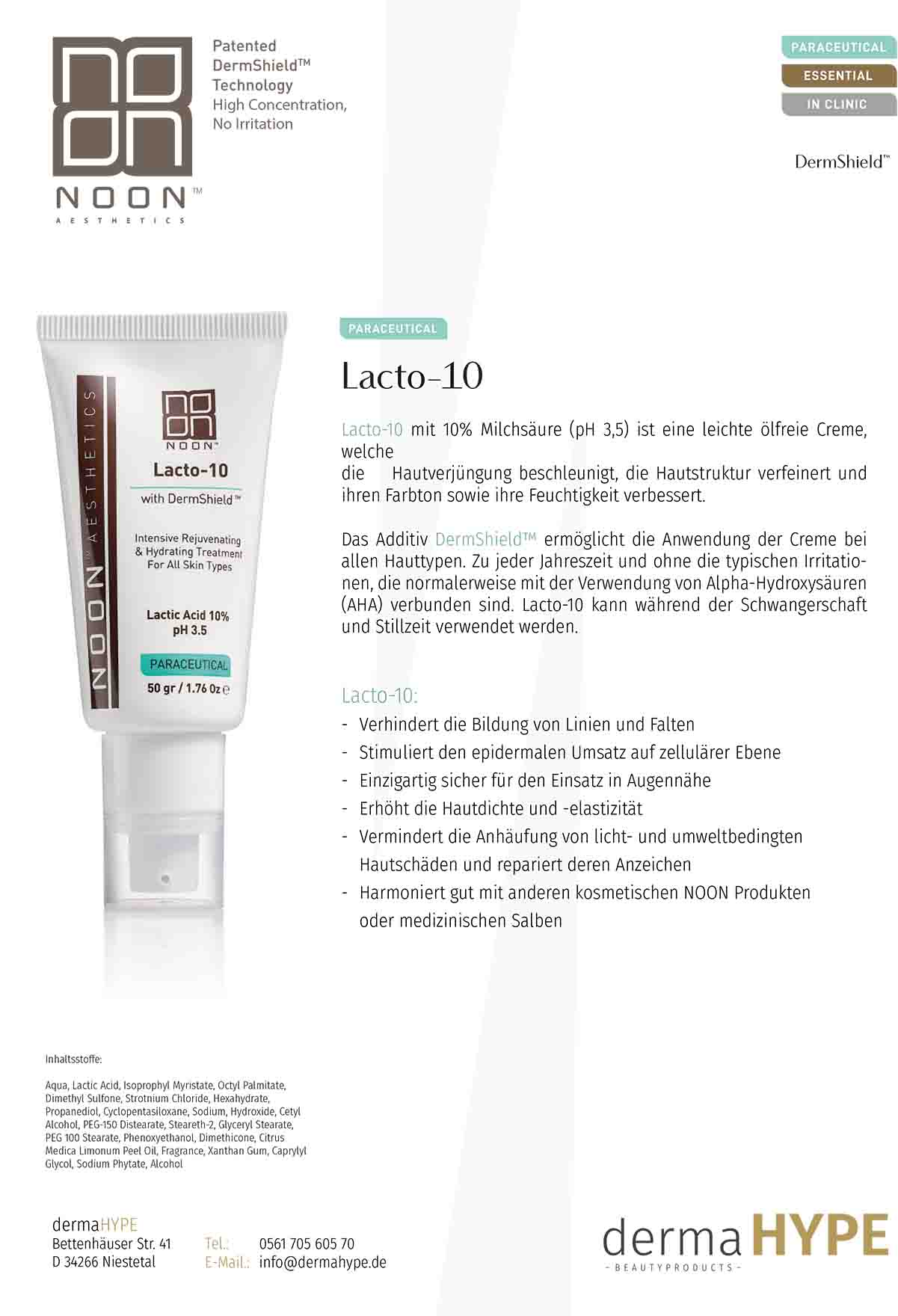 Lacto-10 leaflet | Yuliskin Kosmetik Studio
