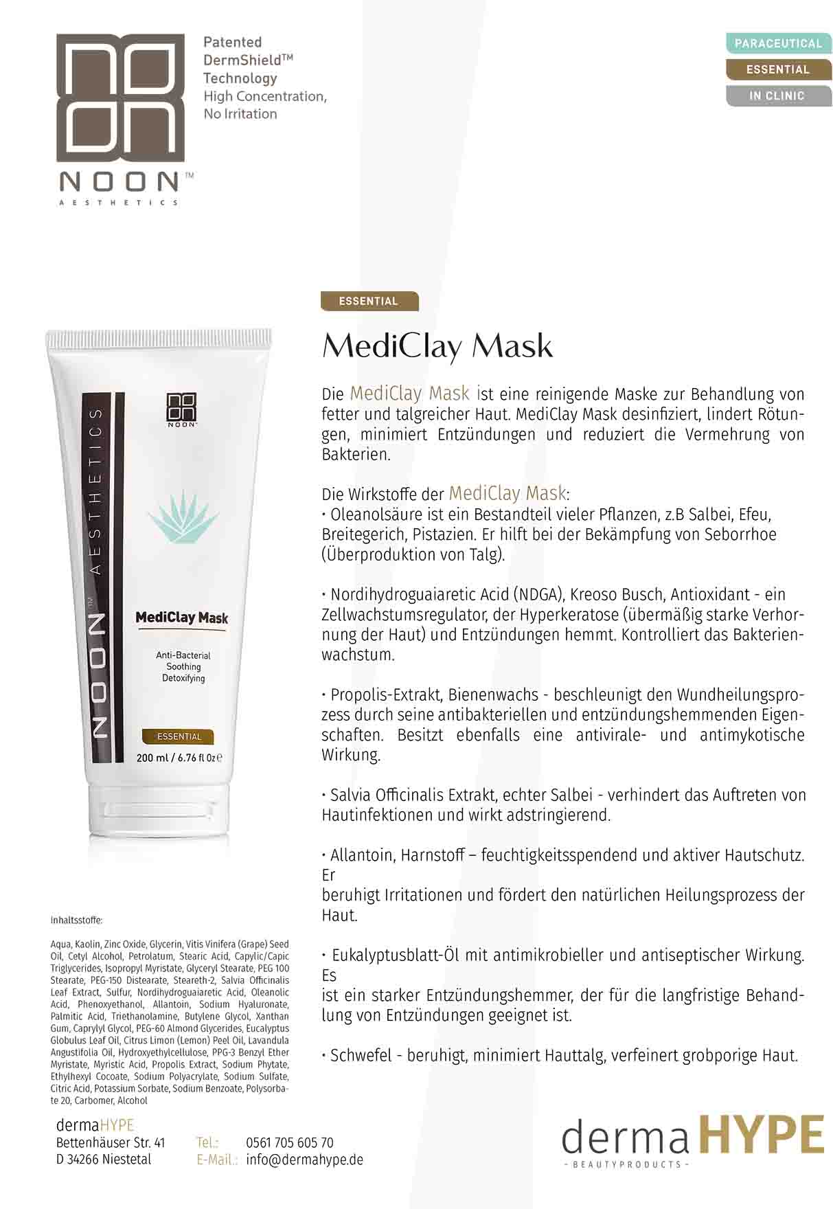 MediClay Mask leaflet | Yuliskin Kosmetik Studio