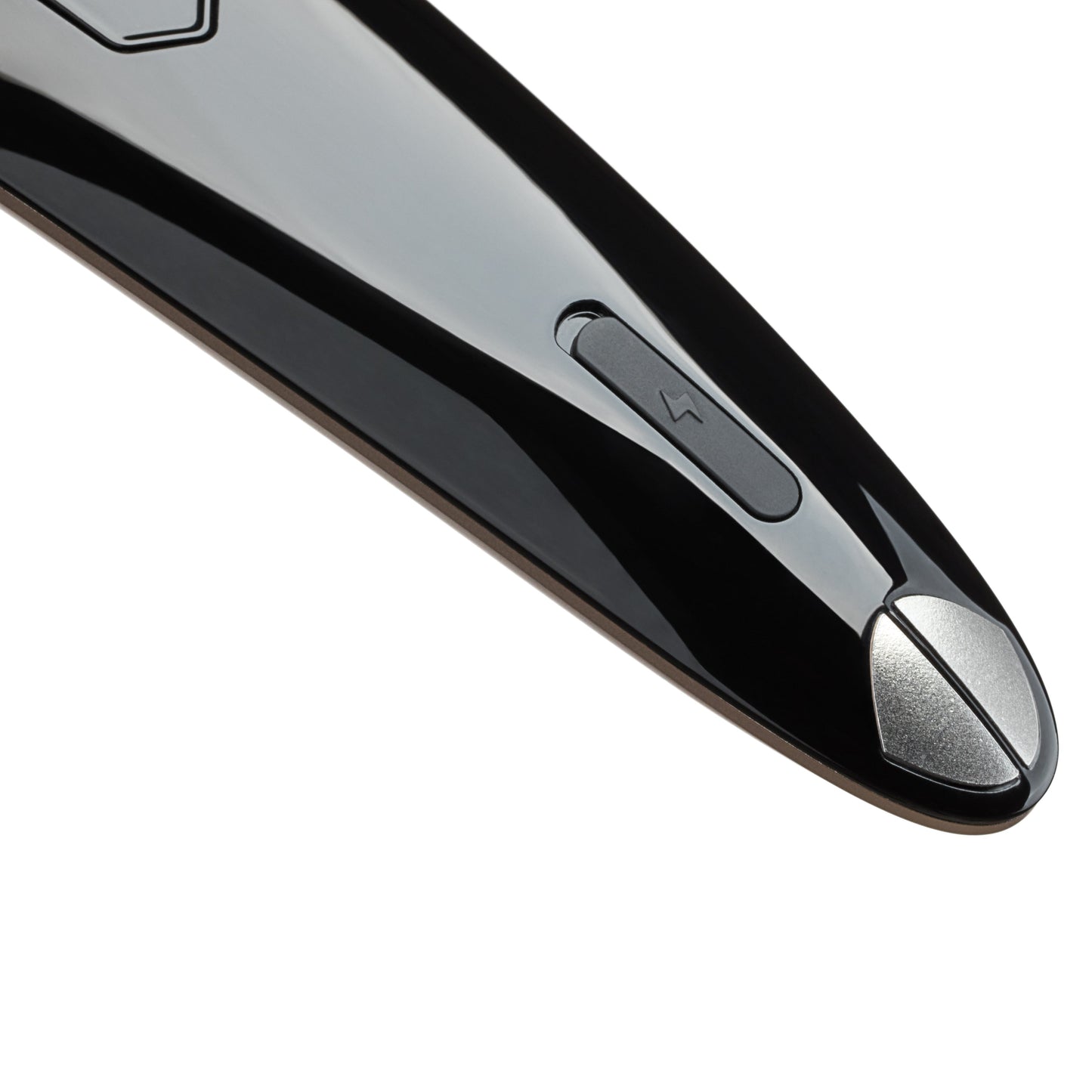 Plamine Clione Spa LED scalp brush close-up of bristles and metal tips
