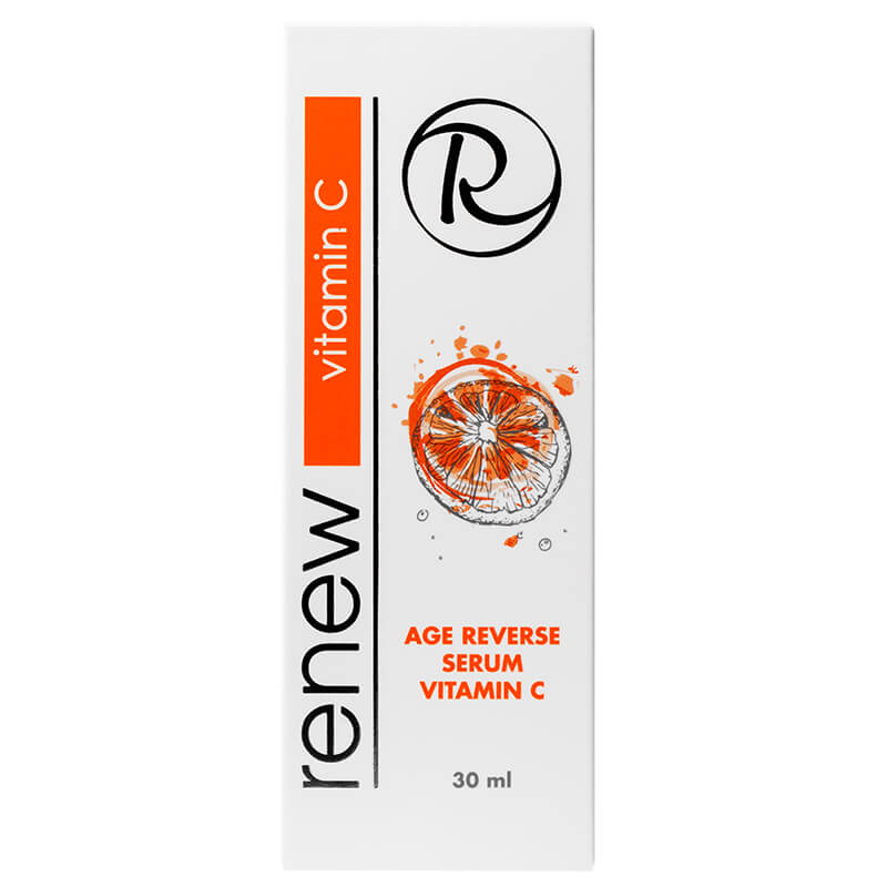 Renew Age Reverse Serum Vitamin C bottle and box with product description