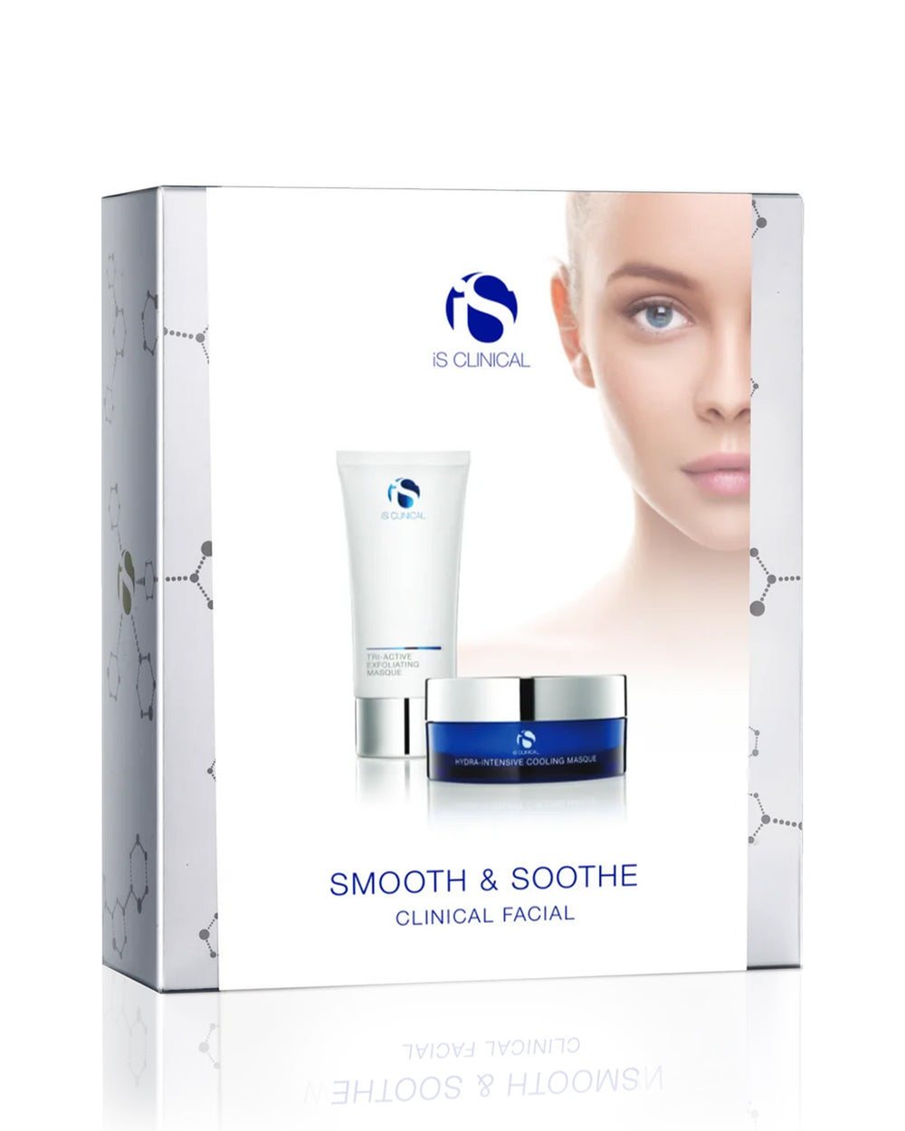 iS Clinical Smooth & Soothe facial kit displayed with box