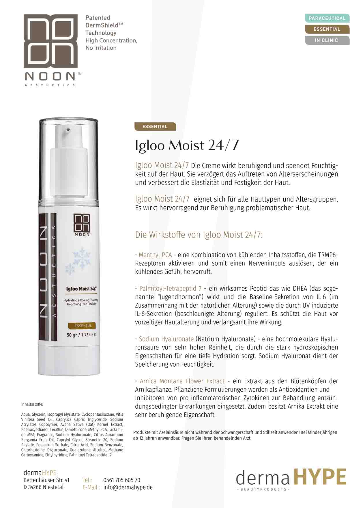 NOON Igloo Moist leaflet | | Yuliskin Kosmetik Studio