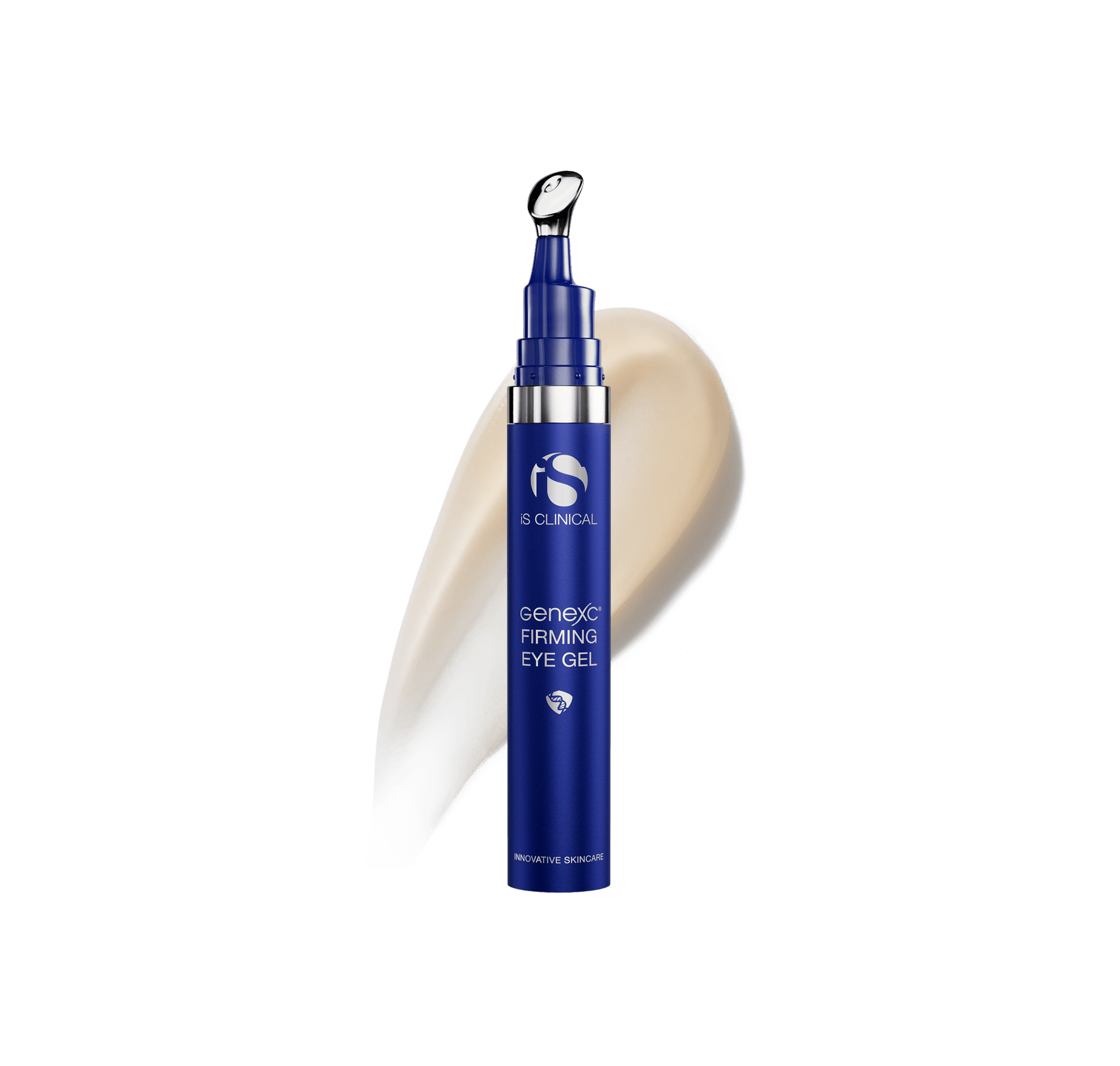 GeneXC Firming Eye Gel by iS Clinical with a silky gel texture swatch