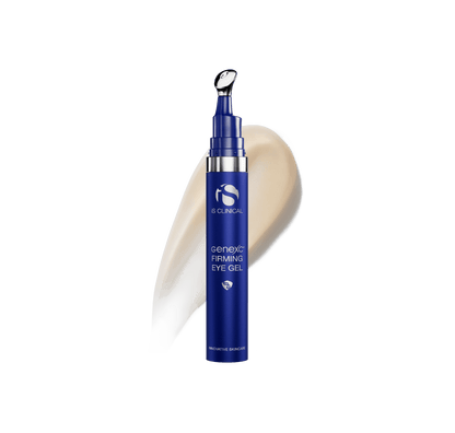 GeneXC Firming Eye Gel by iS Clinical with a silky gel texture swatch