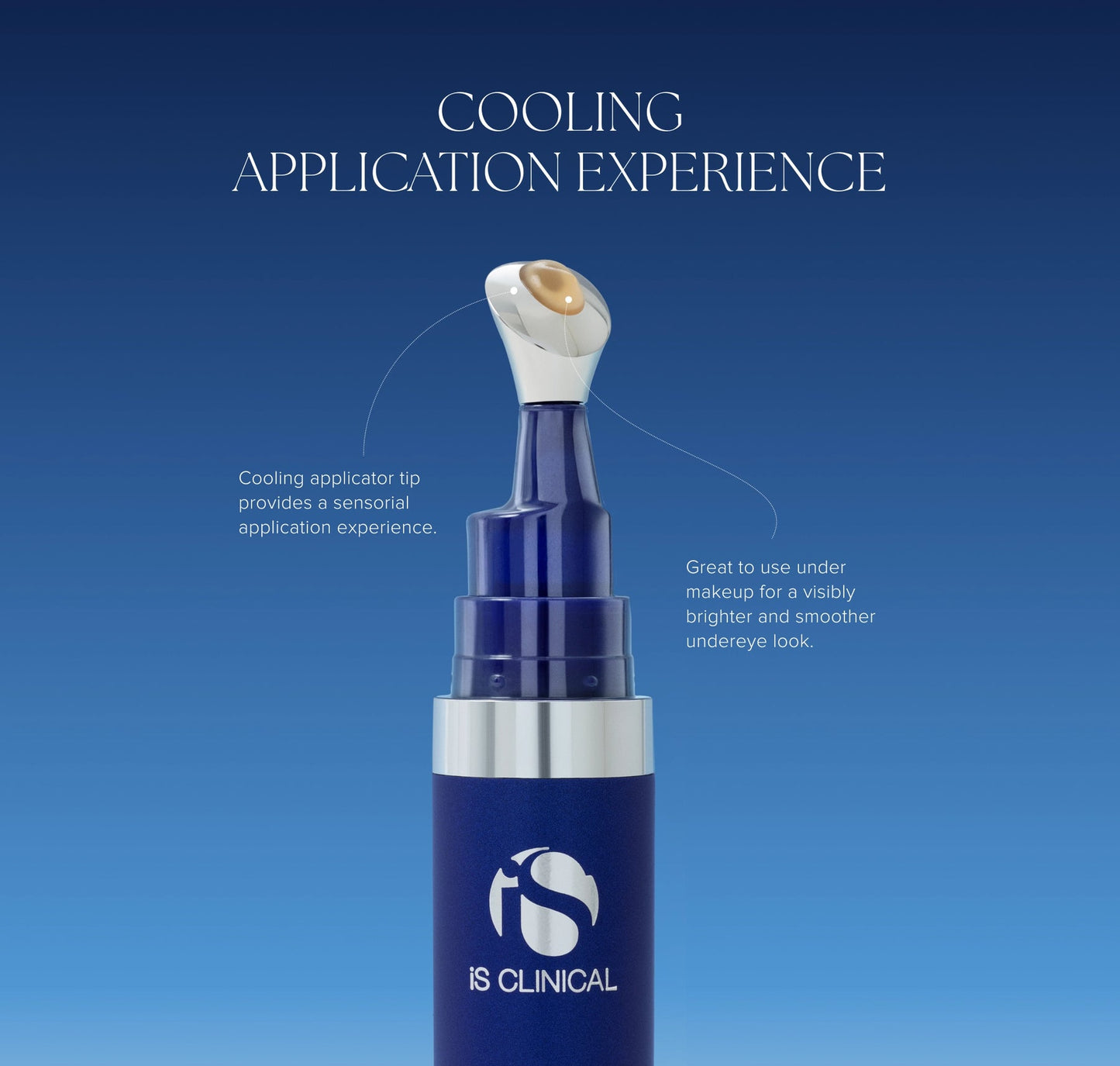 GeneXC Firming Eye Gel cooling applicator tip with a small amount of gel