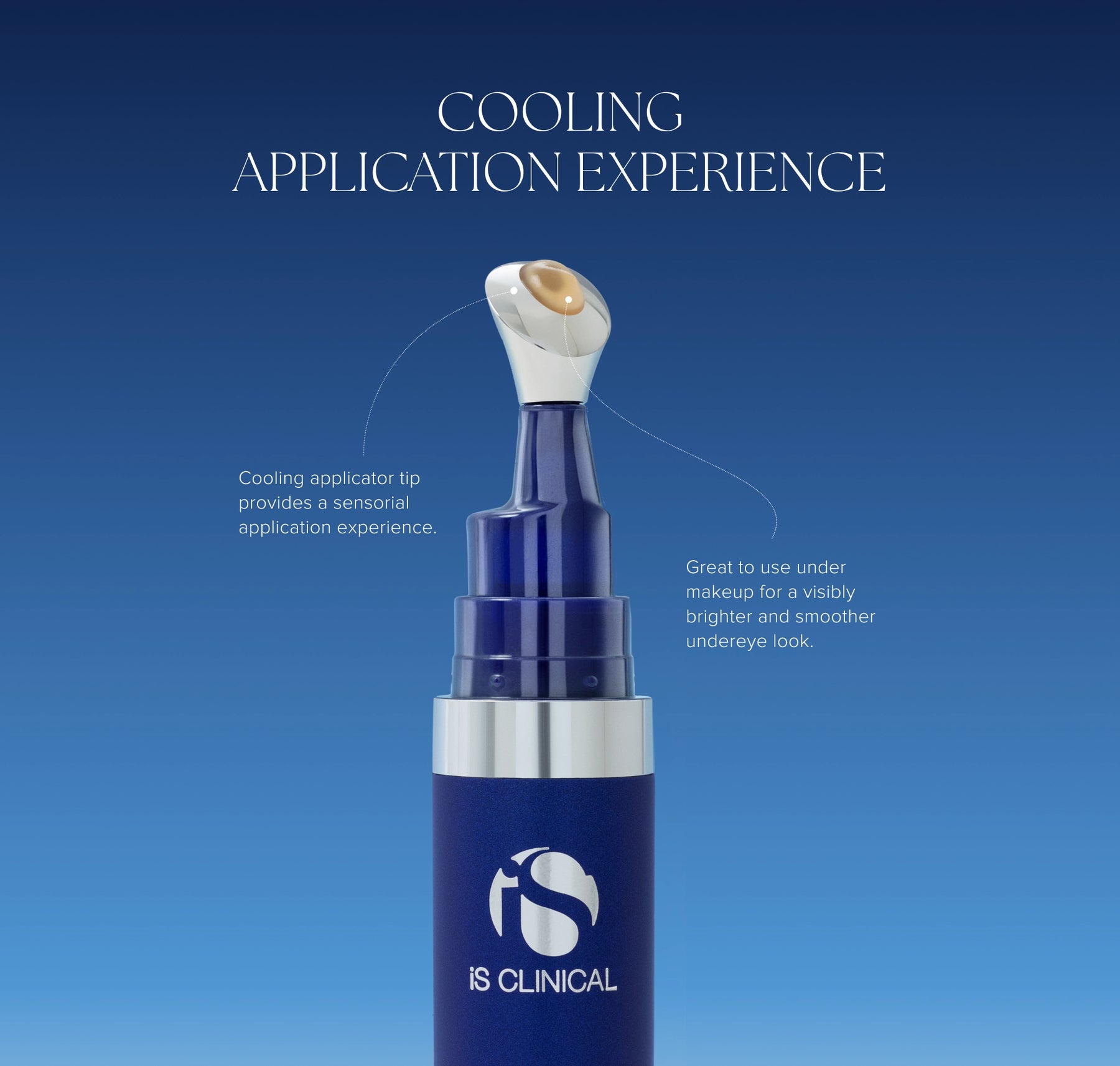 GeneXC Firming Eye Gel cooling applicator tip with a small amount of gel