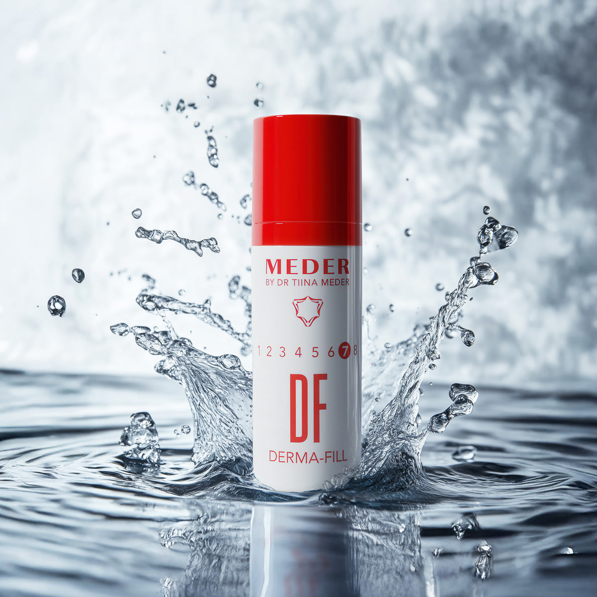 MEDER Derma-Fill Cream texture swatch, translucent silky gel