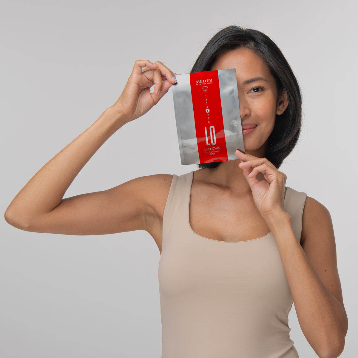MEDER Lipo-Oval Mask sachet packshot for the puffiness-reducing sheet mask