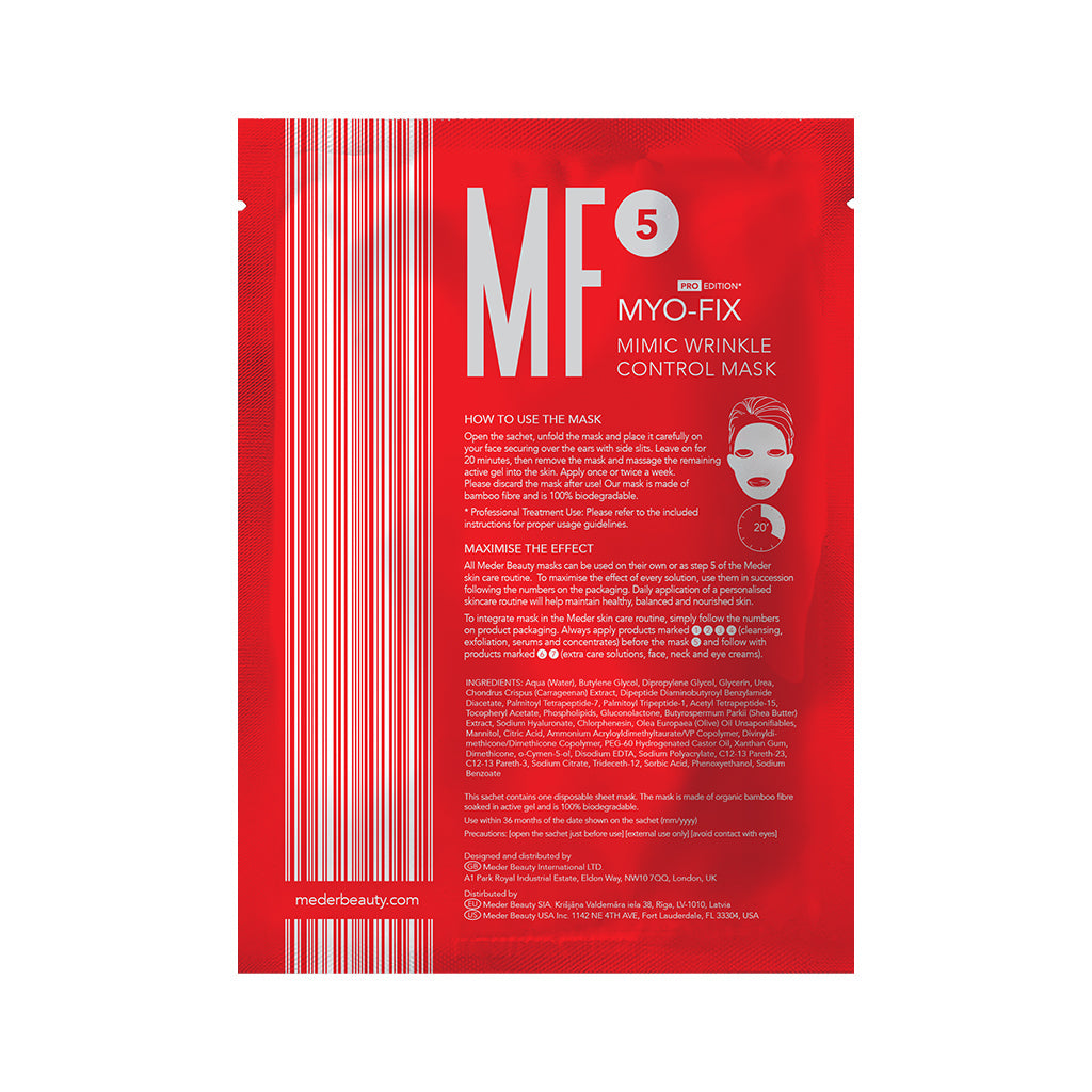 MEDER Myo-Fix Mask sachet back with usage instructions