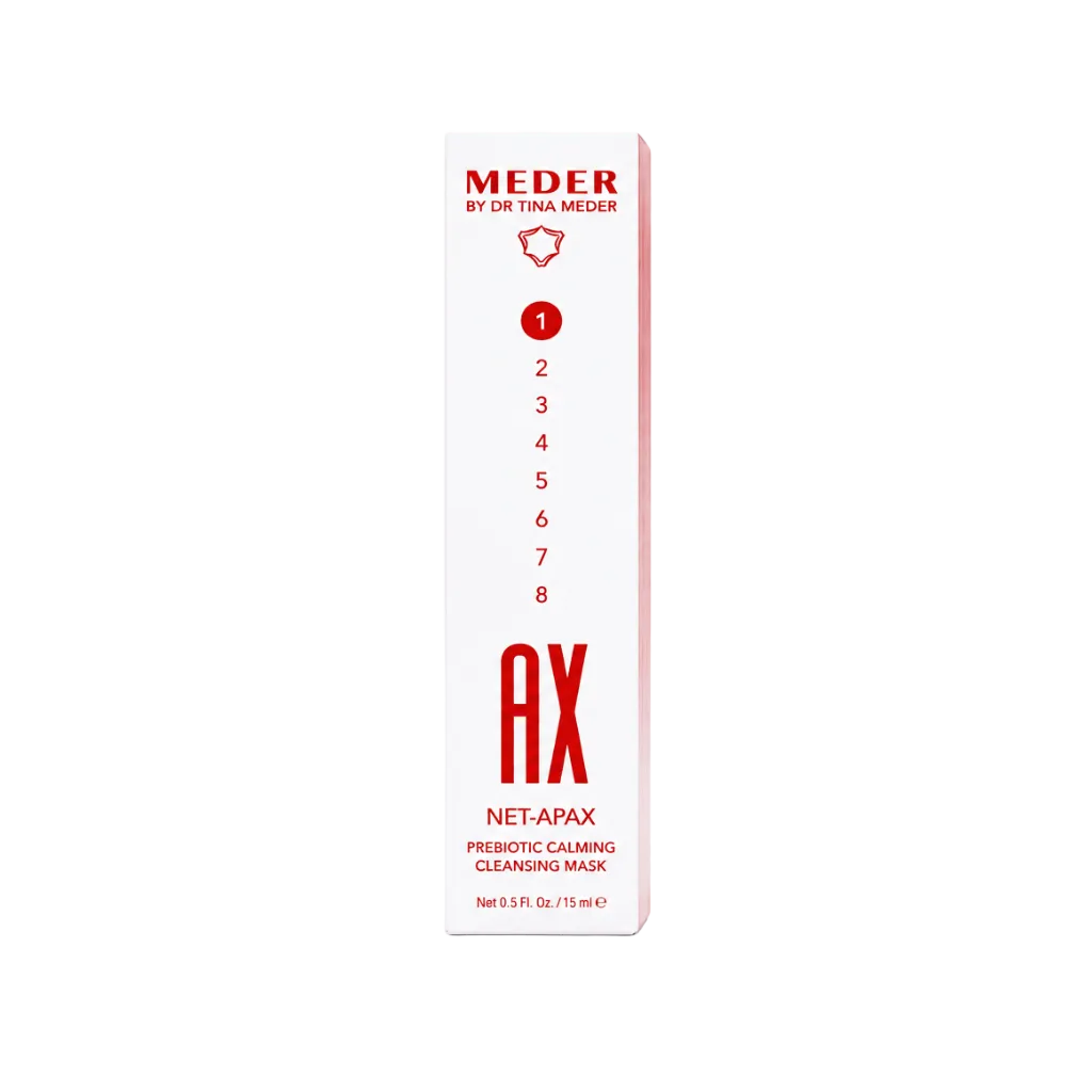 MEDER Net-Apax prebiotic cleansing mask packaging - travel size, front view