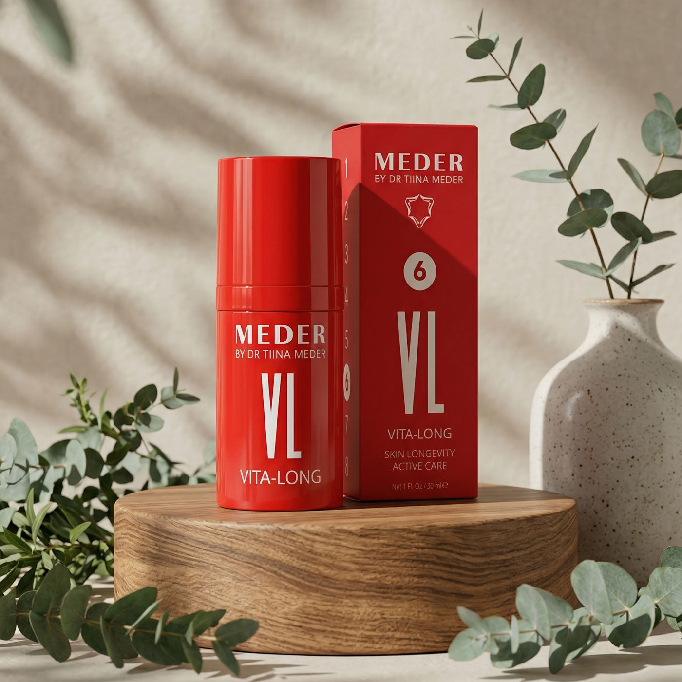 MEDER Vita-Long 2.0 skincare oil bottle for anti-ageing and skin barrier support