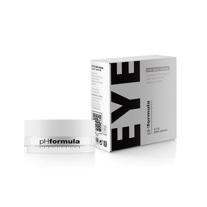 Image of phFormula EYE Balm Cleanse with a box, a luxurious make-up remover balm.