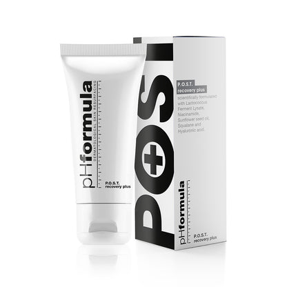 Image of phFormula POST recovery cream, a soothing and repairing moisturizer.