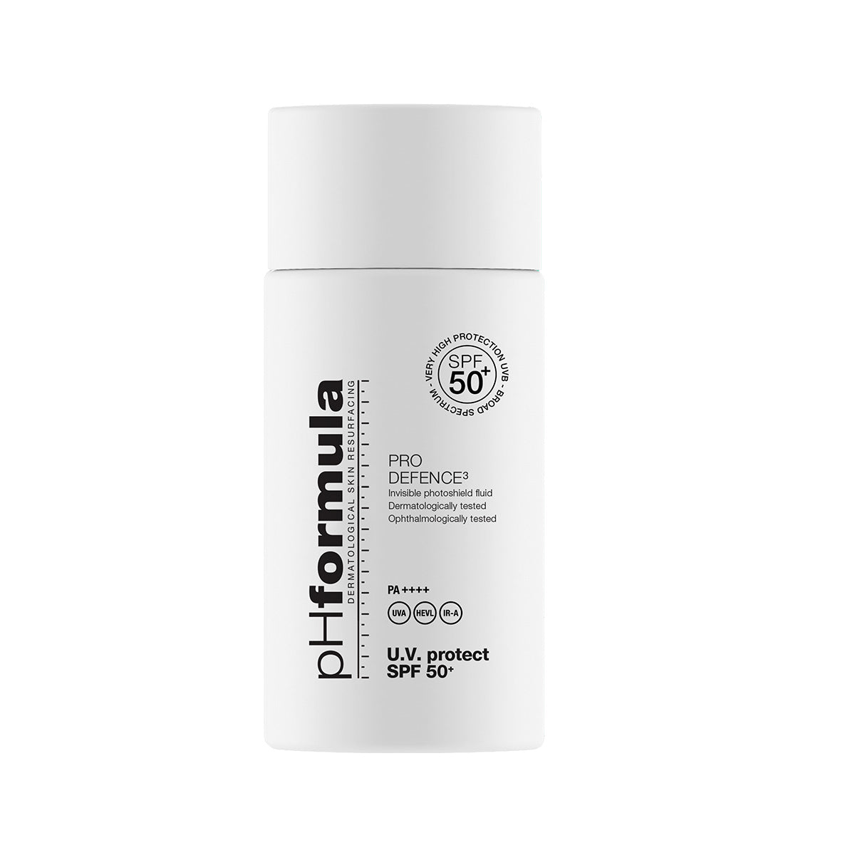 phFormula UV Protect SPF50+ PRO DEFENCE3 bottle – invisible fluid formula