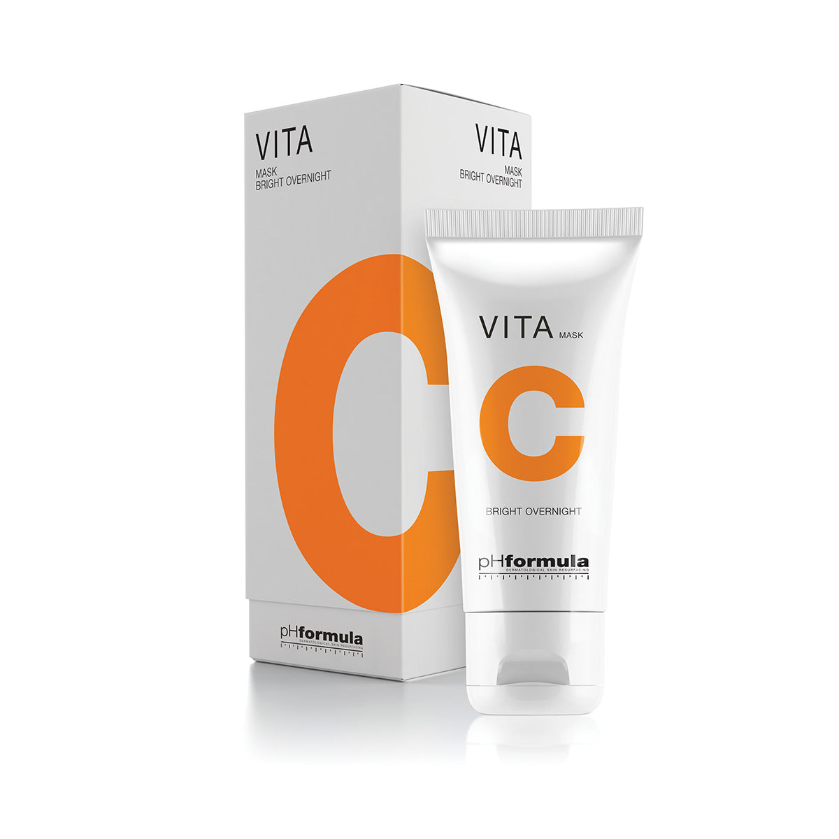 Close-up of phFormula VITA C Bright Overnight Mask jar with a box