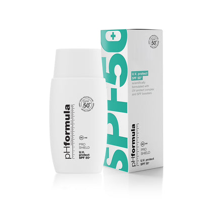 pHformula U.V. protect SPF 50+ PRO SHIELD 50 ml sunscreen fluid in box