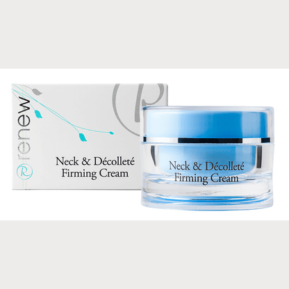 Renew Neck & Decollete Firming Cream with elegant packaging on white background