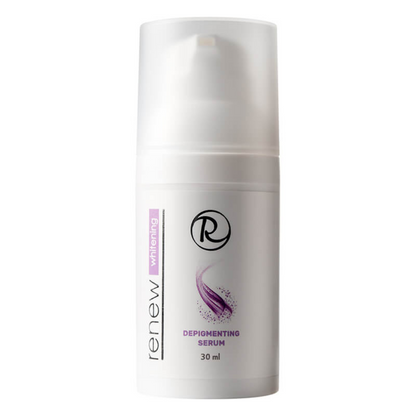 Close-up of Renew Depigmenting Serum dropper dispensing product