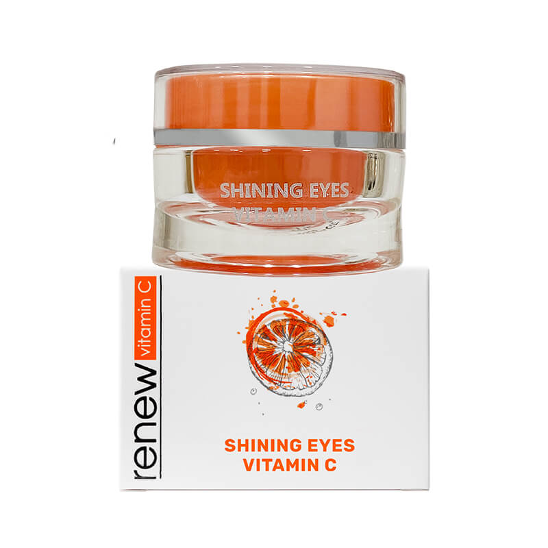Renew Shining Eyes Vitamin C - Close-up of the eye cream packaging with a vibrant, healthy glow.