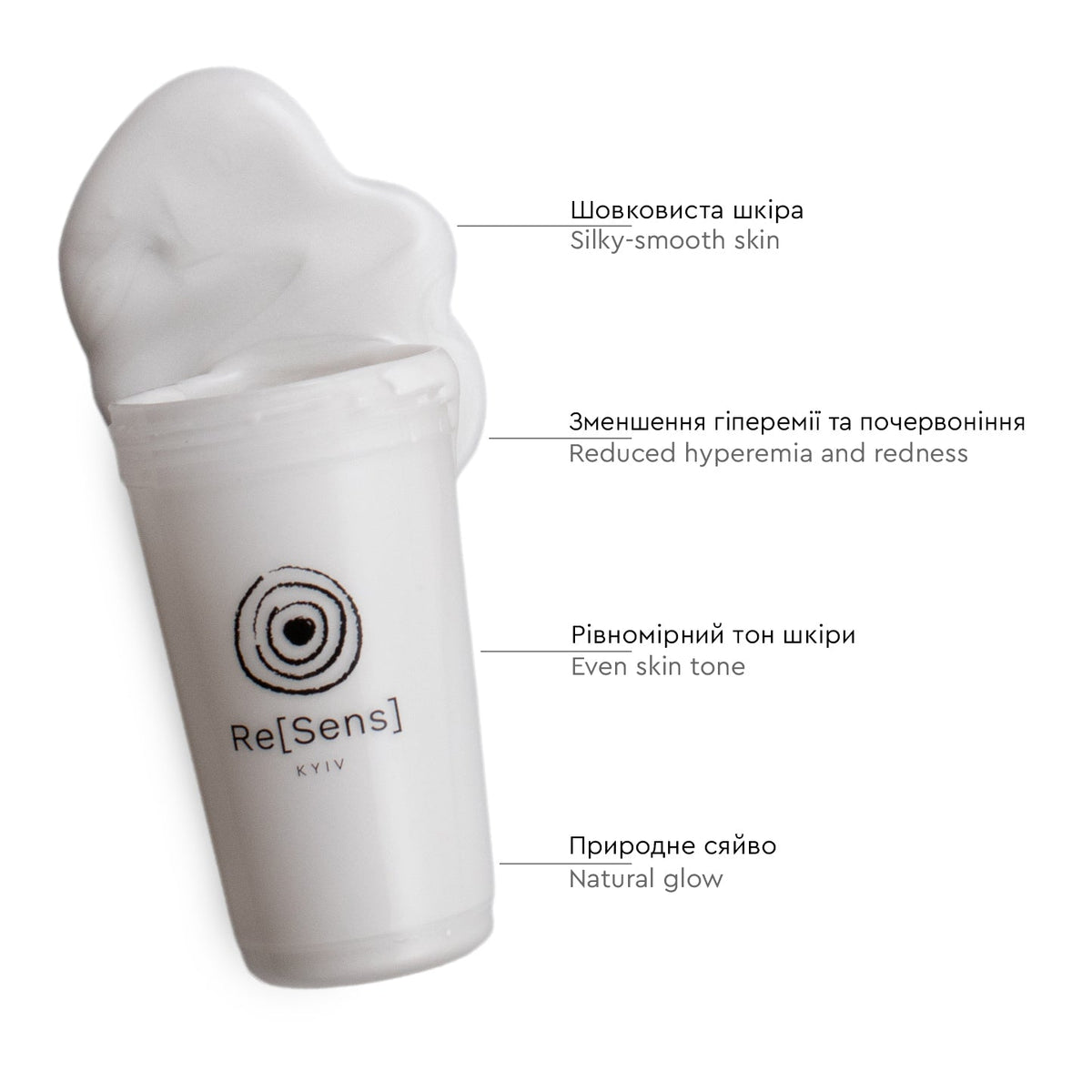 Re[Sens] Redness Control Creamy Shaker Mask mixed texture, smooth white cream in the shaker