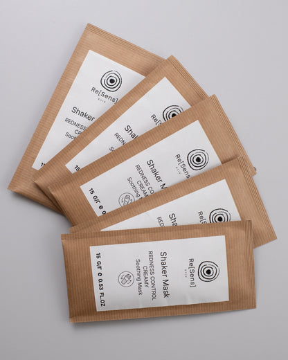 Re[Sens] Redness Control Creamy Shaker Mask, several 15 g sachets of the redness-calming mask
