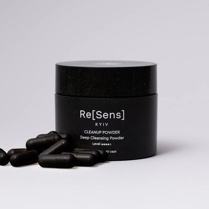 Deep cleansing powder skincare product minimal packaging - Re[Sens] (Resens)